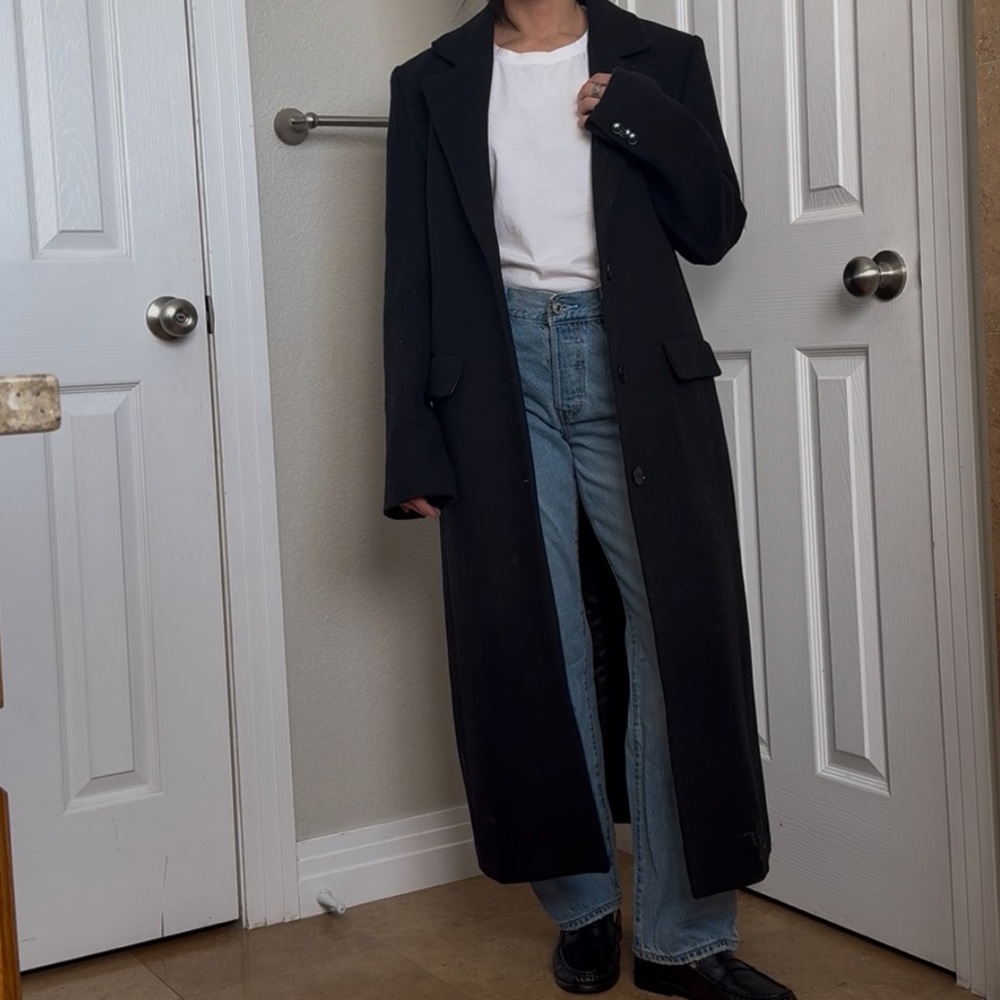 Mango Classic Black Wool Coat